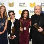 National Book Award winners (from left) Robin Benway, Masha Gessen, Jesmyn Ward, and Frank Bidart. 